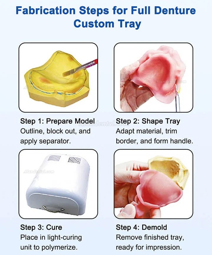50 Sheets/Box Dental Light Curing Tray for Custom Trays Base Plates